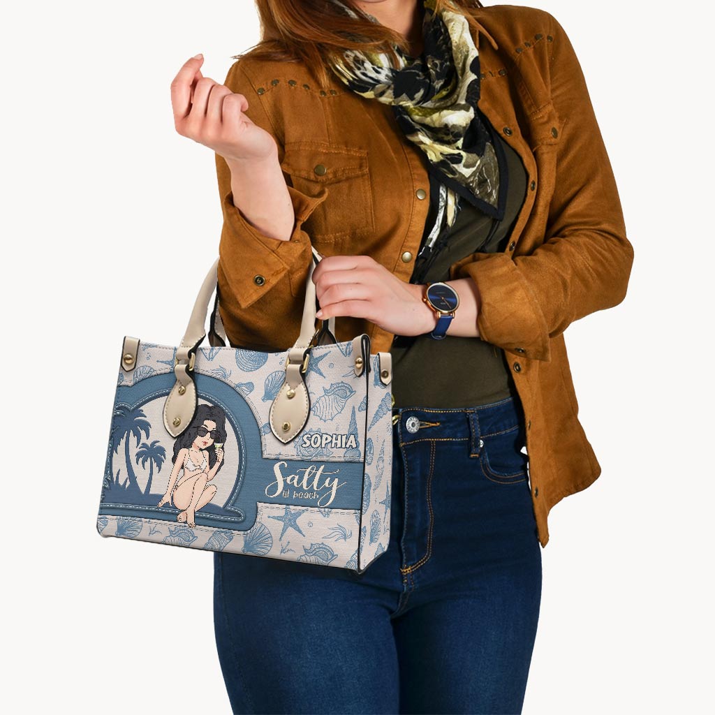 Salty Lil Beach - Personalized Sea Lover Leather Handbag