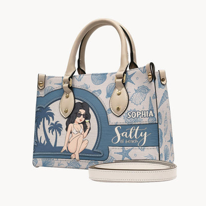 Salty Lil Beach - Personalized Sea Lover Leather Handbag