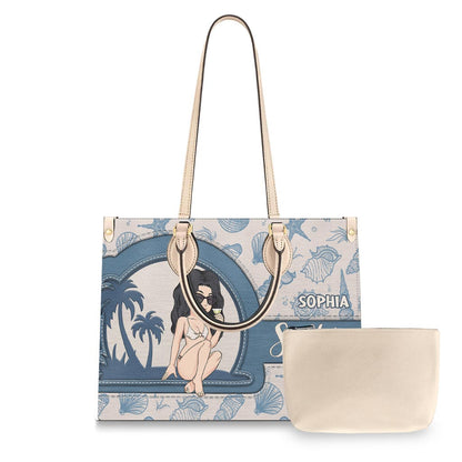 Salty Lil Beach - Personalized Sea Lover Leather Handbag
