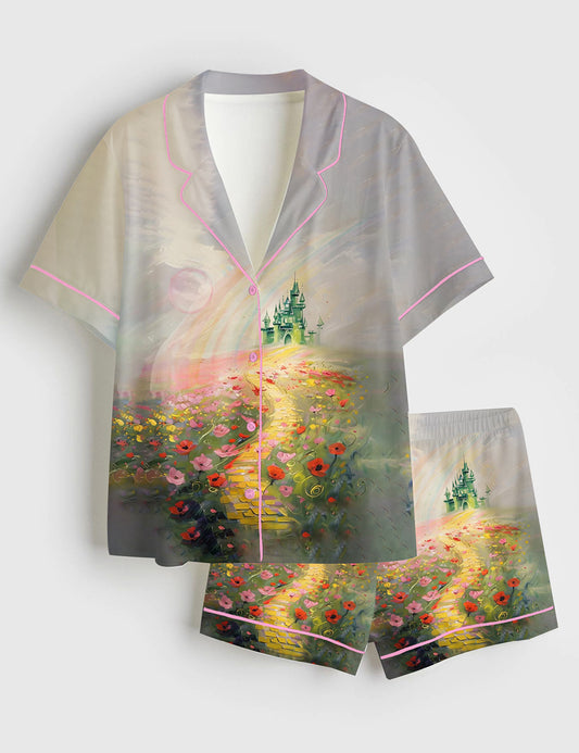 Women’s Wicked Wizard Of Oz Short Sleeve Satin Pajama Set
