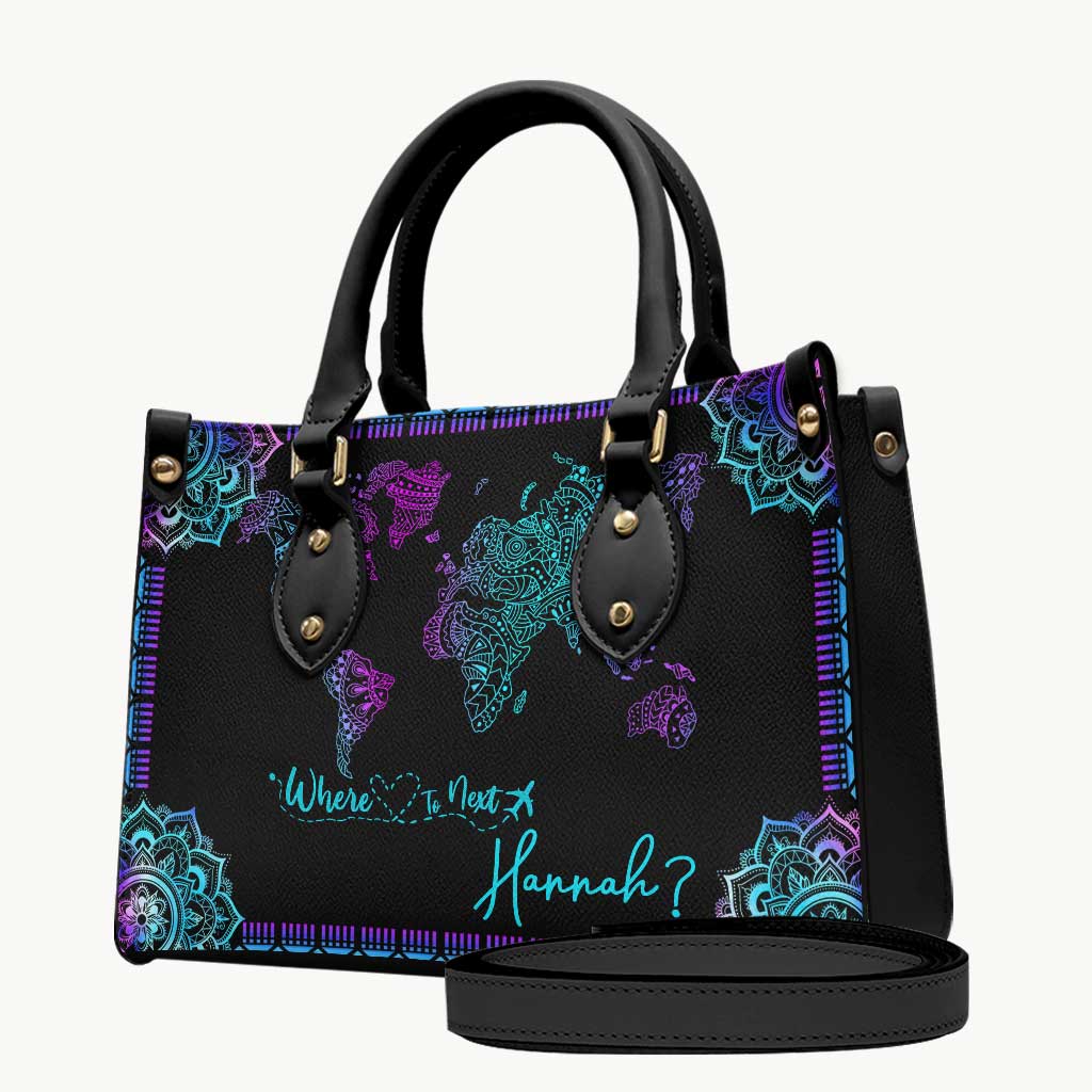 Where To Next - Personalized Travelling Leather Handbag & Luggage Cover