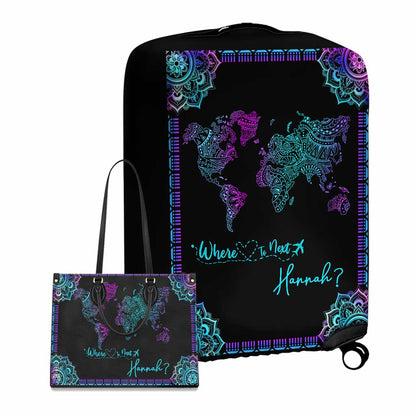 Where To Next - Personalized Travelling Leather Handbag & Luggage Cover