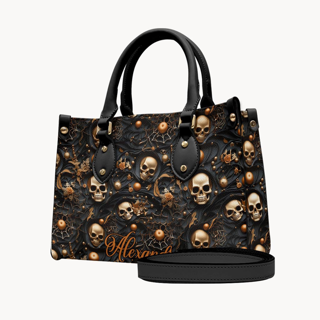 Gold Skull - Personalized Skull Leather Handbag