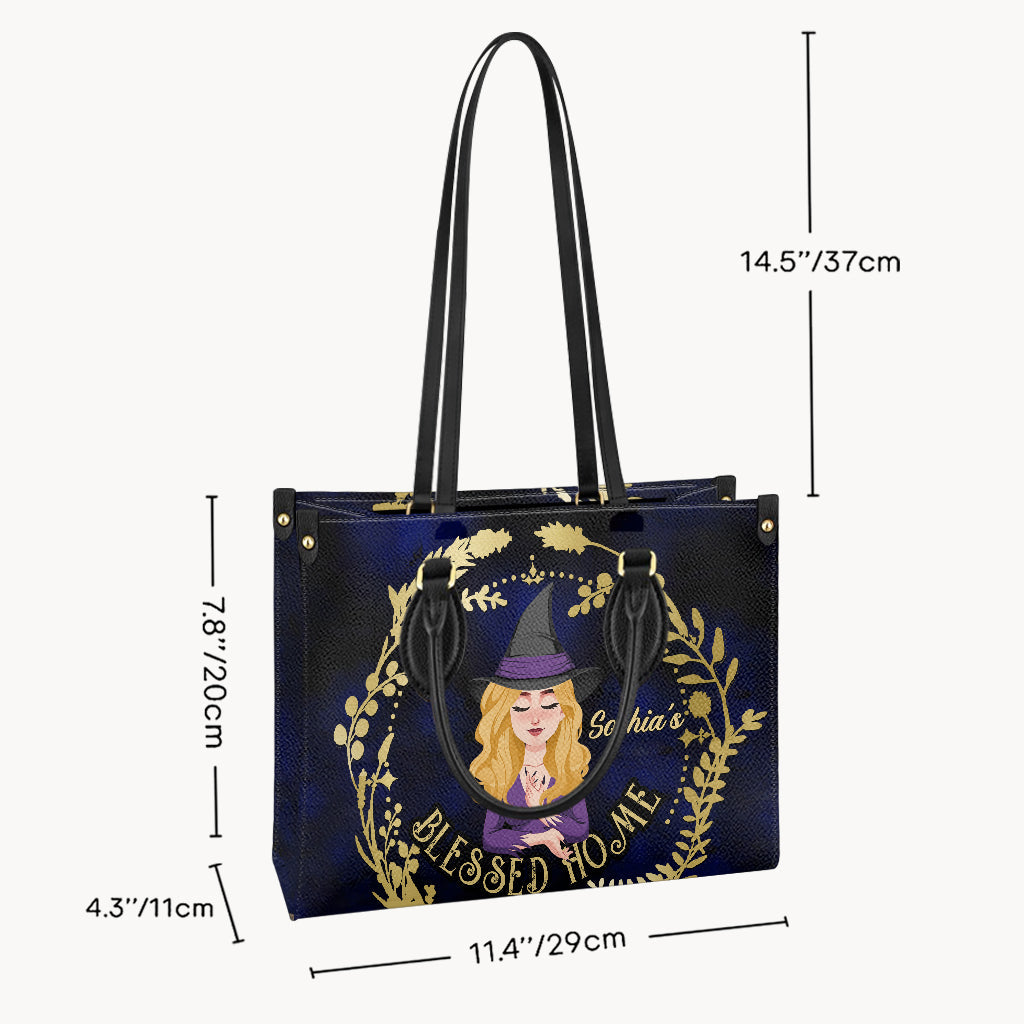 Blessed Home - Personalized Witch Leather Handbag