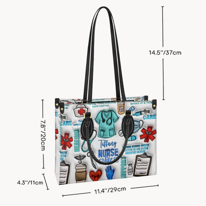 Nurse Life - Personalized Nurse Leather Handbag