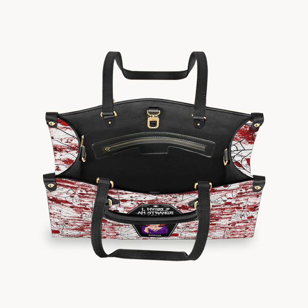 I Myself Am Strange and Unusual - Personalized Witch Leather Handbag