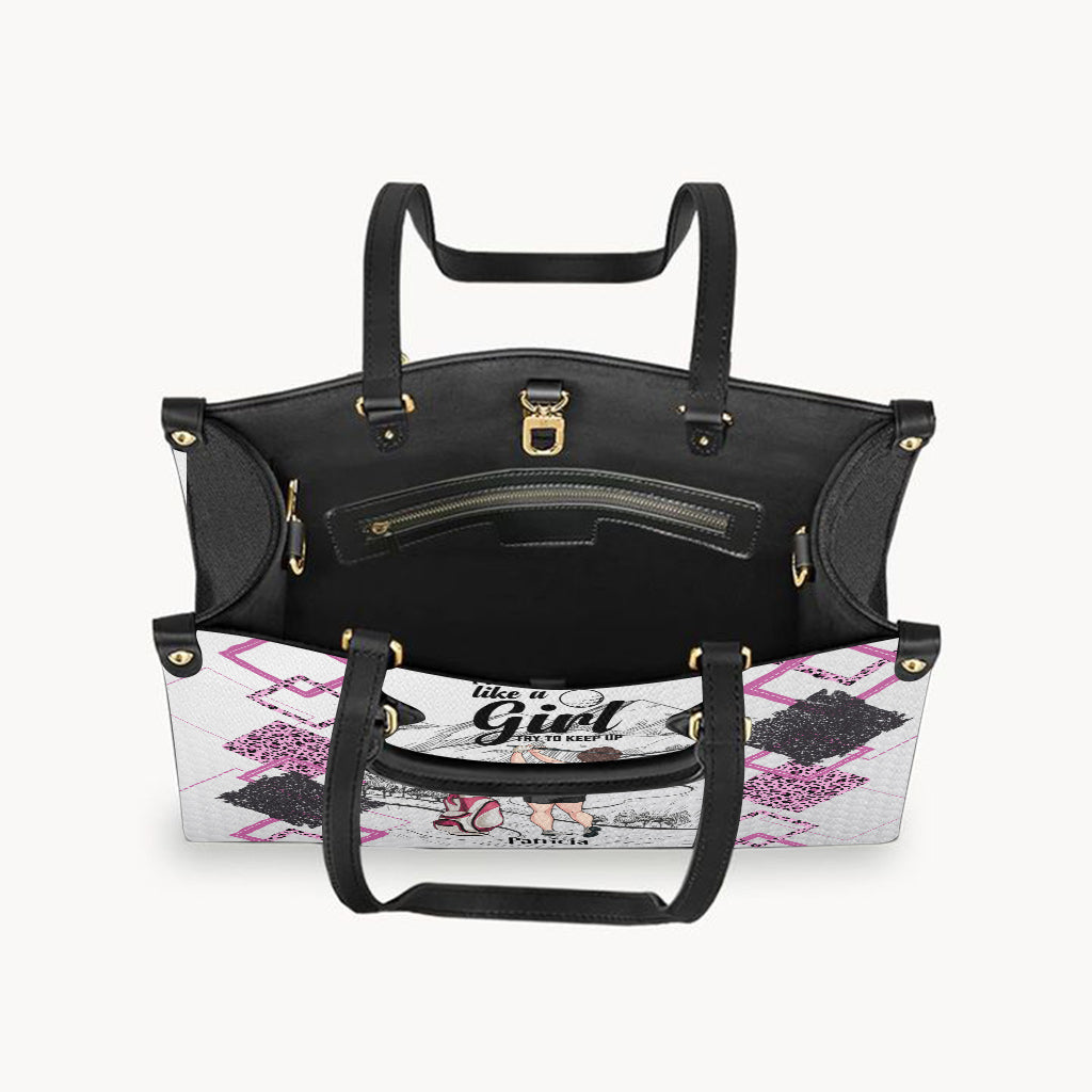 Golf Instruction - Golf gift for her, girlfriend, wife, daughter - Personalized Leather Handbag