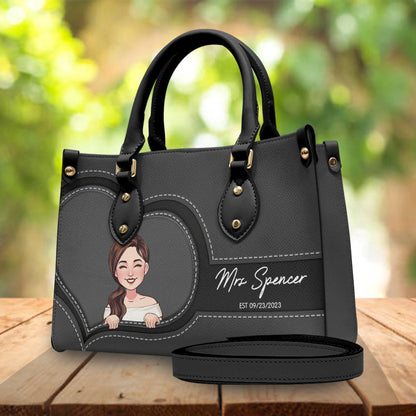 Wedding Gift For The Bride - wedding gift for bride, bridesmaid - Personalized Leather Handbag