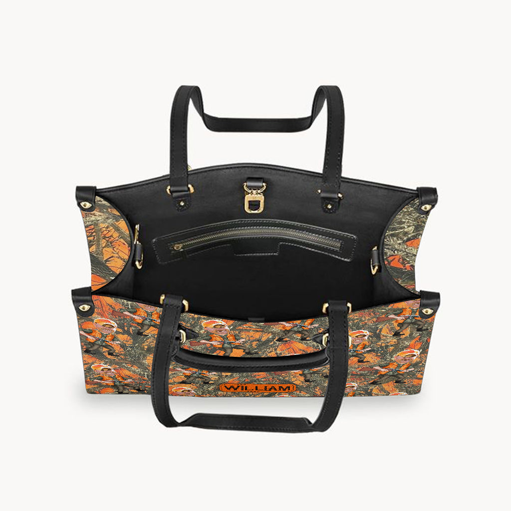 Photo Inserted Hunter - Personalized Hunting Leather Handbag