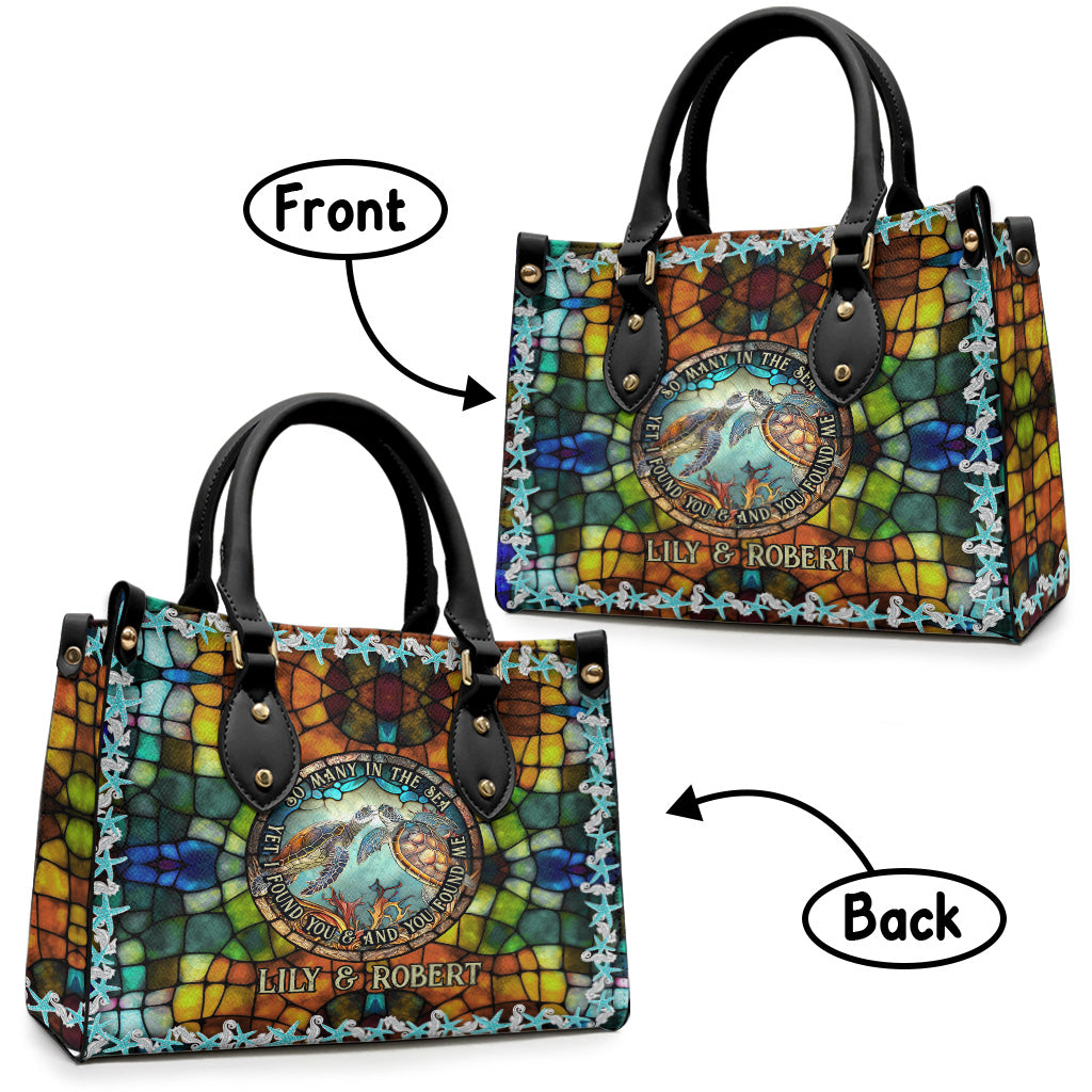 So Many In The Sea - Personalized Turtle Leather Handbag