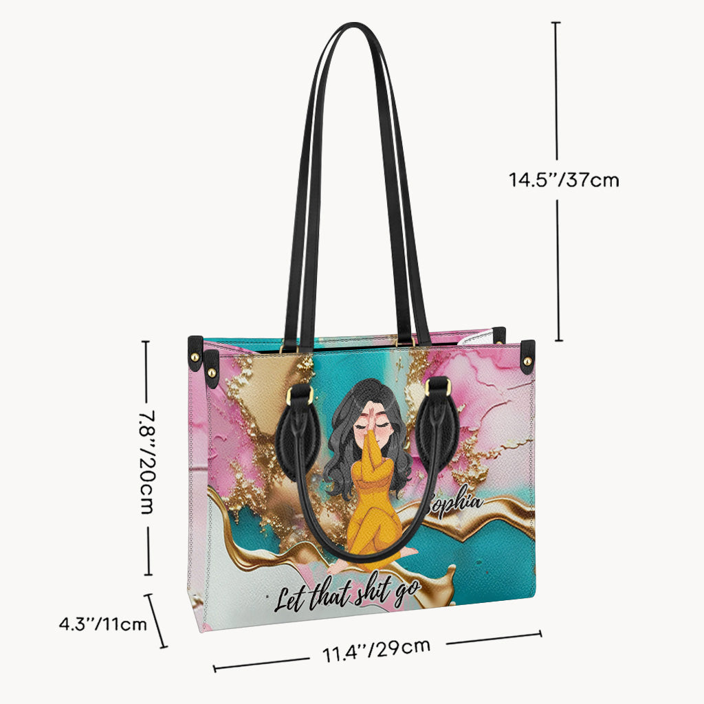 Let That Shit Go - Personalized Yoga Leather Handbag