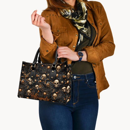 Gold Skull - Personalized Skull Leather Handbag