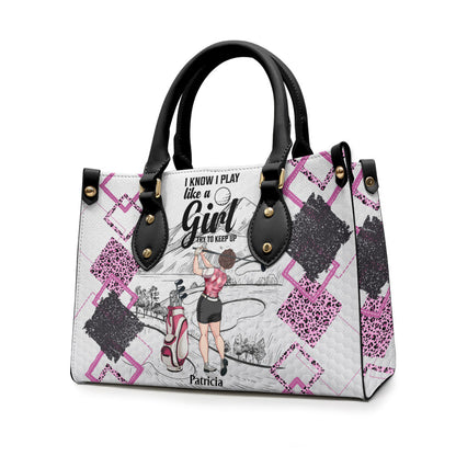 Golf Instruction - Golf gift for her, girlfriend, wife, daughter - Personalized Leather Handbag