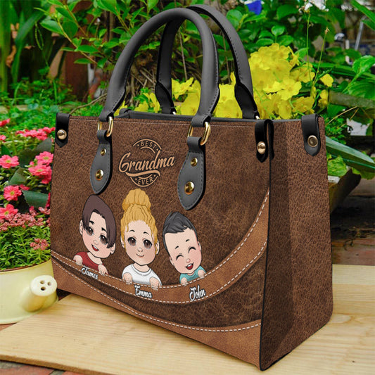 Best Grandma Ever - Personalized Grandma Leather Handbag