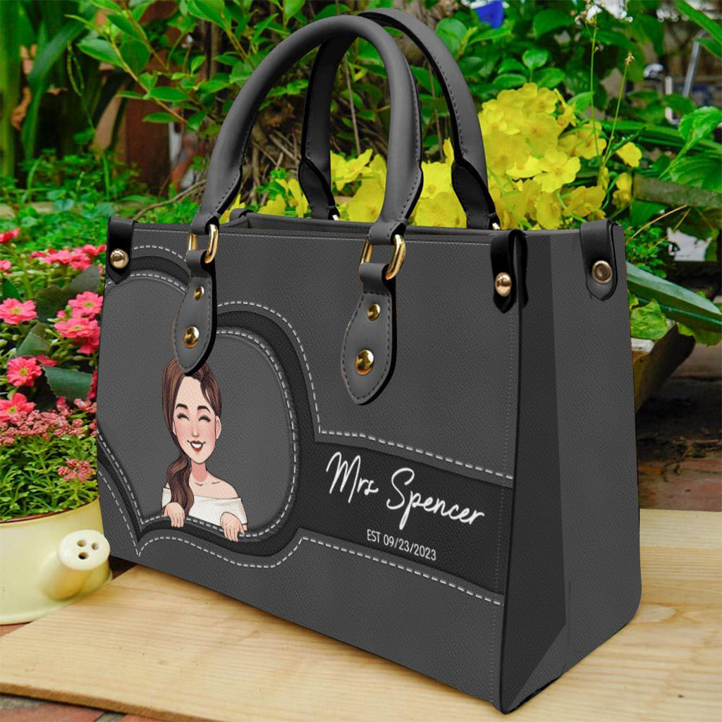 Wedding Gift For The Bride - wedding gift for bride, bridesmaid - Personalized Leather Handbag