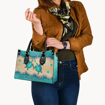 Salty Lil' Beach - Personalized Turtle Leather Handbag