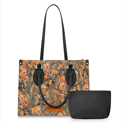 Photo Inserted Hunter - Personalized Hunting Leather Handbag