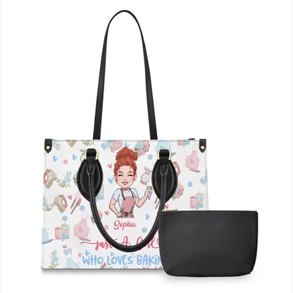 Just A Girl Who Loves Baking - Personalized Baking Leather Handbag