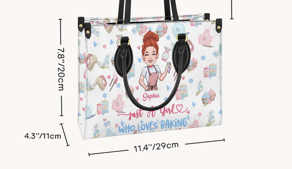 Just A Girl Who Loves Baking - Personalized Baking Leather Handbag