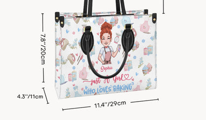 Just A Girl Who Loves Baking - Personalized Baking Leather Handbag