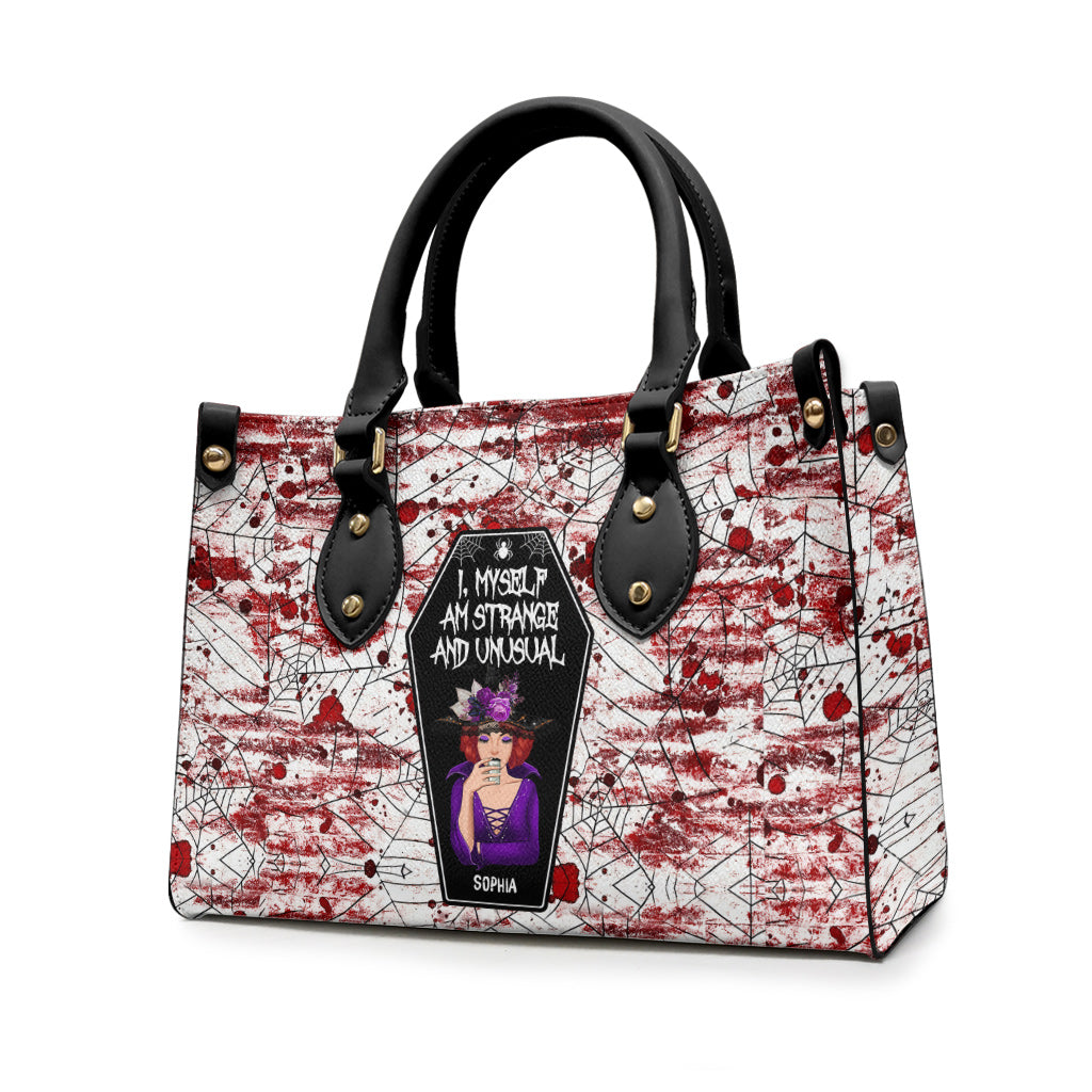 I Myself Am Strange and Unusual - Personalized Witch Leather Handbag