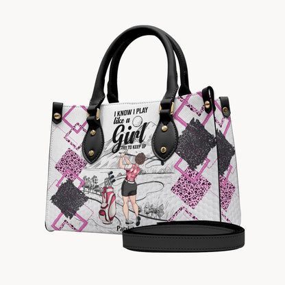 Golf Instruction - Golf gift for her, girlfriend, wife, daughter - Personalized Leather Handbag