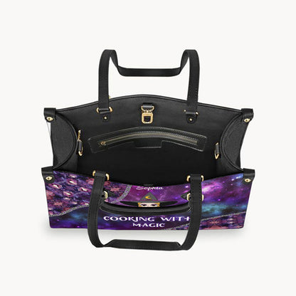 Cooking With Magic - Personalized Witch Leather Handbag