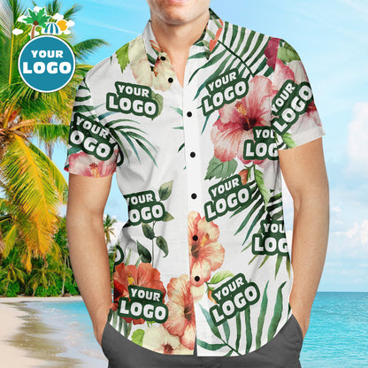 Lógó Saincheaptha Léinte Haváís Bláthanna Samhraidh Pearsantaithe Aloha Beach Shirt For Men