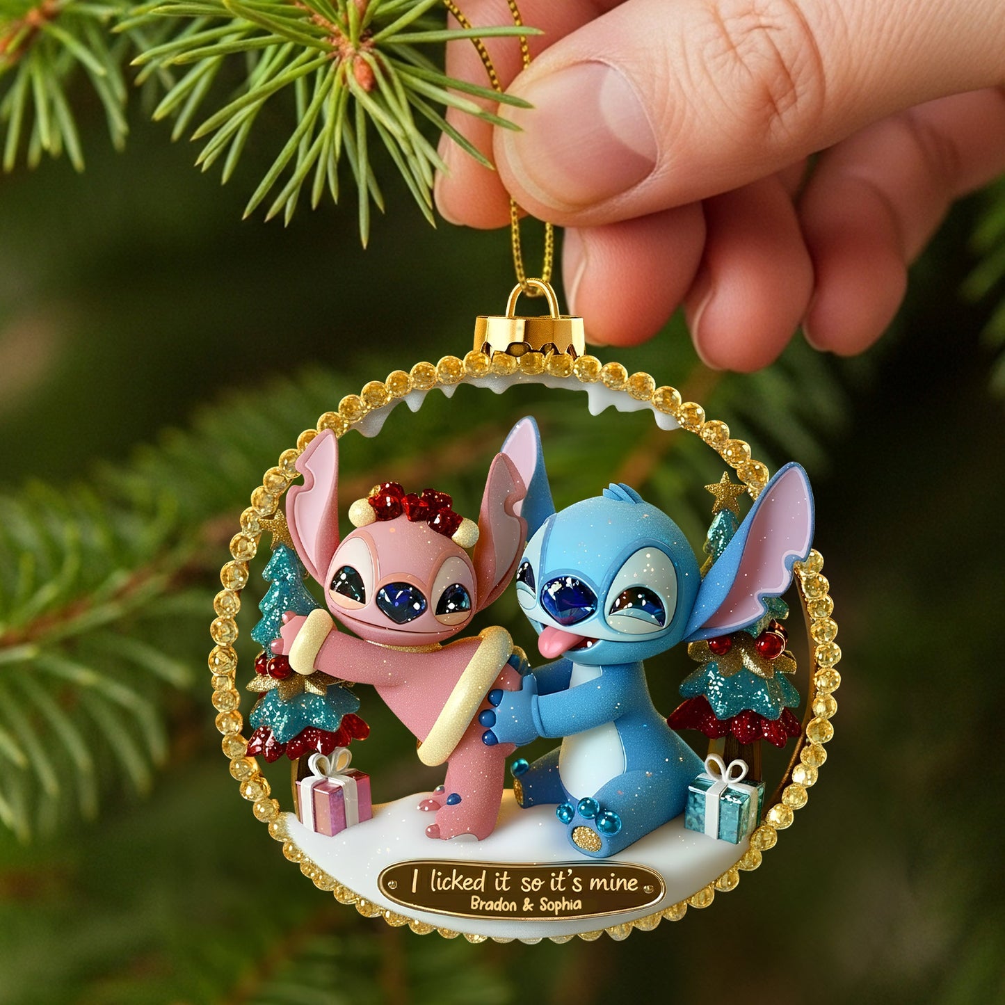 Spicy Alien Couple Ornament - Personalized Christmas Gifts For Couples