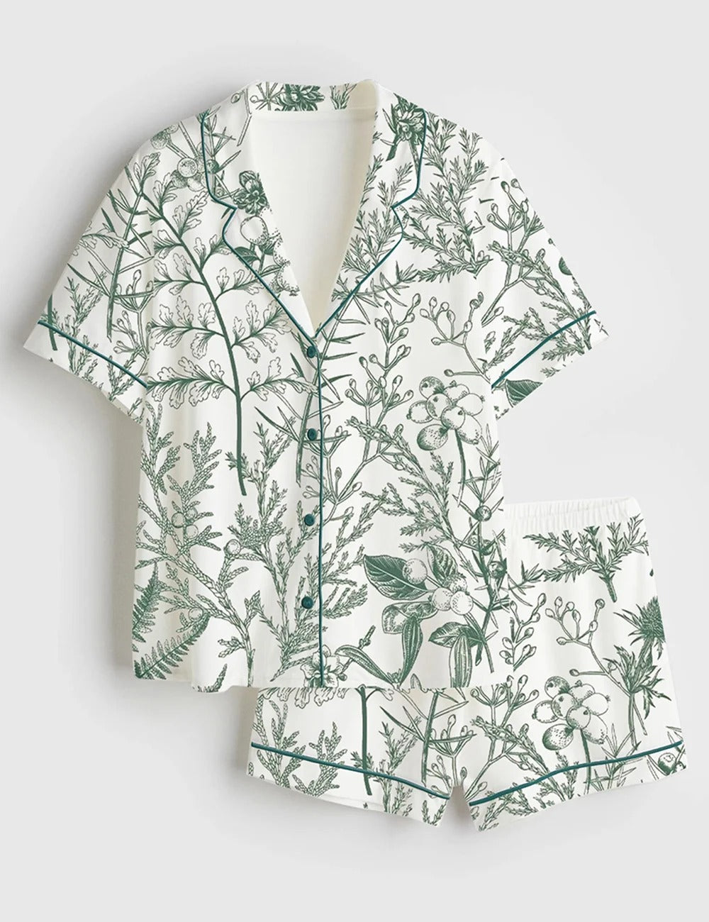 Women's Sage Garden Short Sleeve Satin Pajama Set