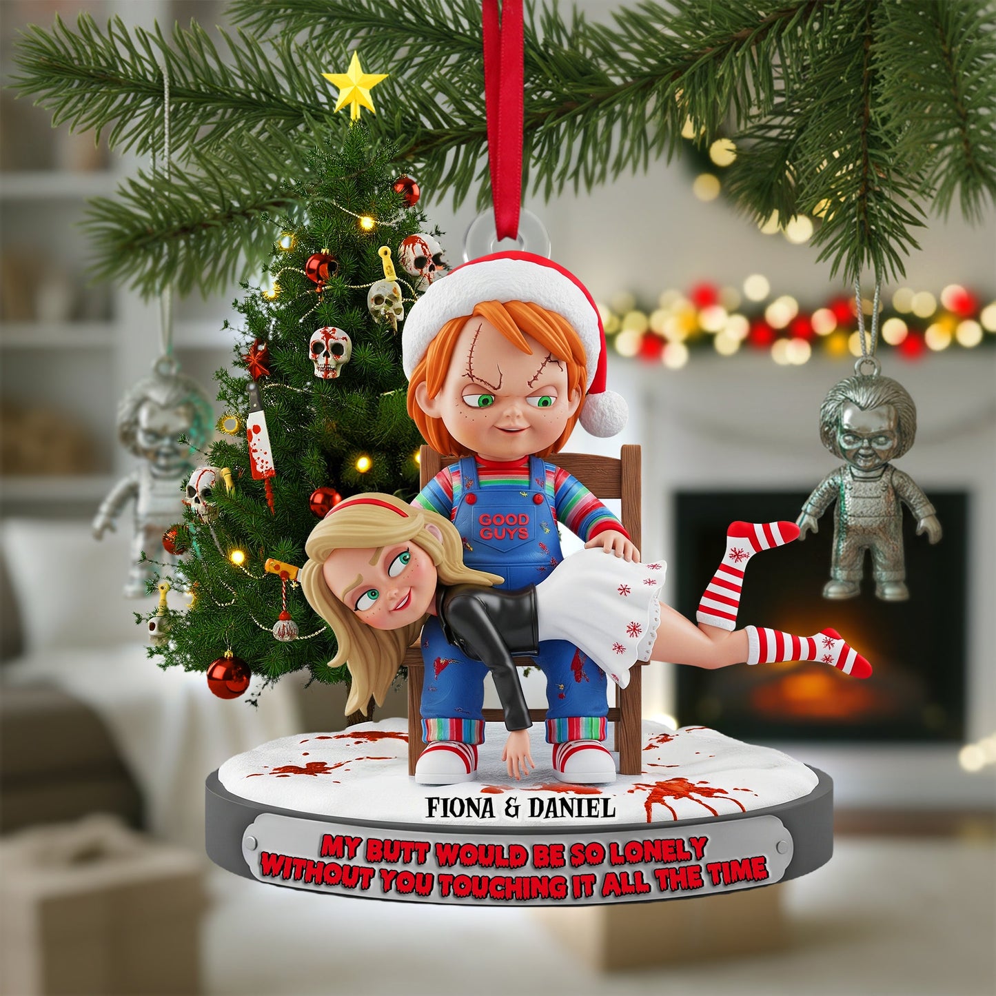 Mischievous Doll Couple Ornament -  Personalized Christmas Gifts For Couple