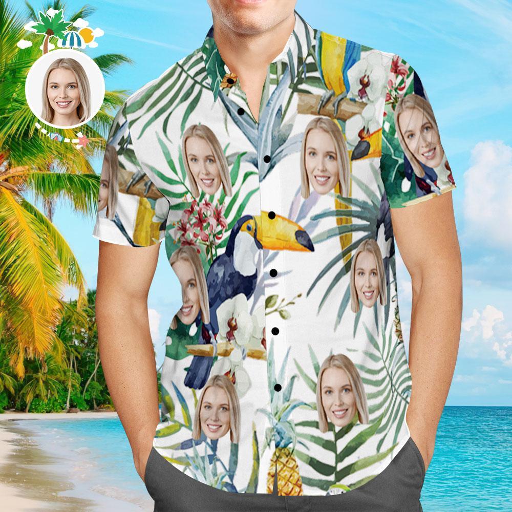 Léinte Haváís Saincheaptha Dearadh Éan Greannmhar Aloha Beach Shirt For Men