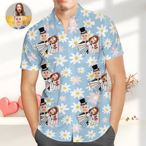 Personalized Couple Photo Hawaiian Shirt, Funny Wedding Shirts, Best Valentines Gift