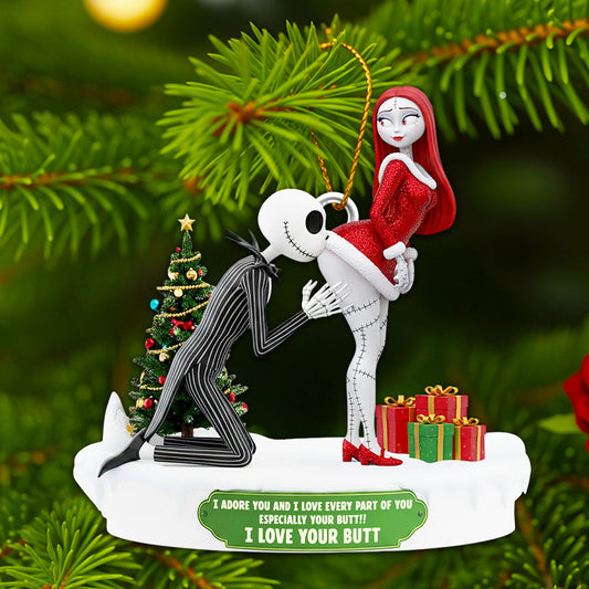 Naughty Skeleton Couple Christmas Ornament - Personalized Gifts For Couple