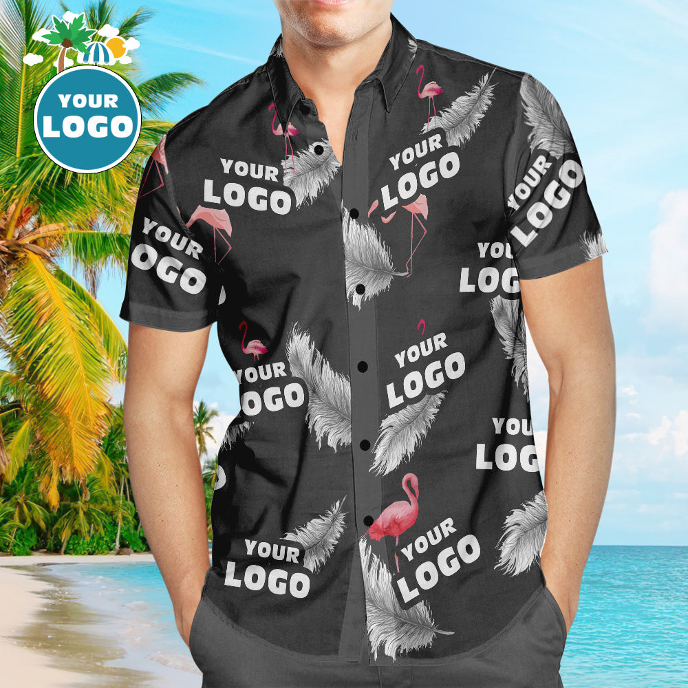 Lógó Saincheaptha Léinte Haváís Dearadh Flamingo Colorful Aloha Beach Shirt For Men