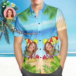 Custom Face Hawaiian Shirt Photo Shirts Mens Festival Shirt Gift for Him