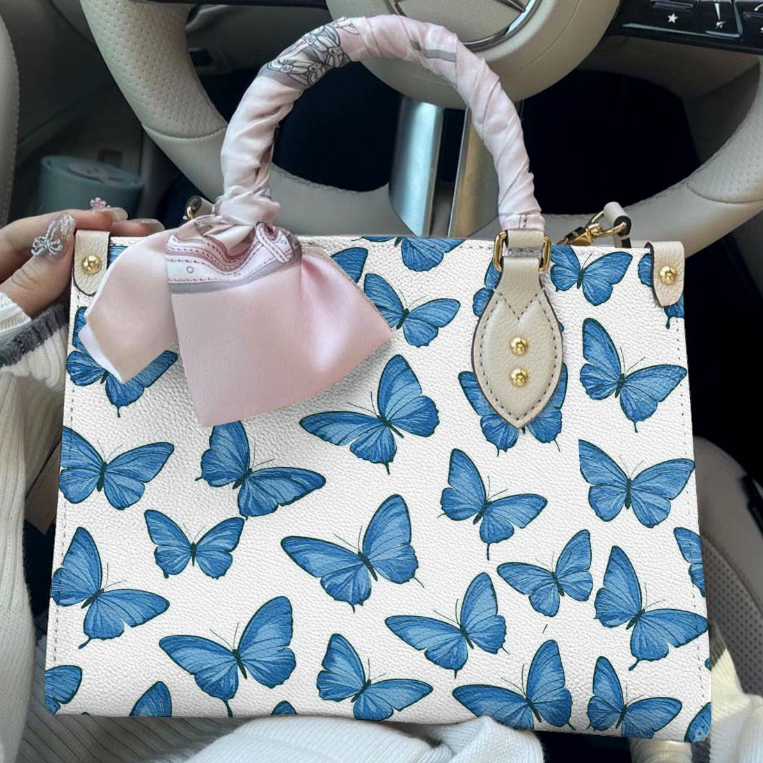 Butterfly Leather Bag Springtime Flutter