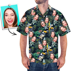 Custom Hawaiian Shirts Leaves And Birds Personalized Aloha Beach Shirt For Men