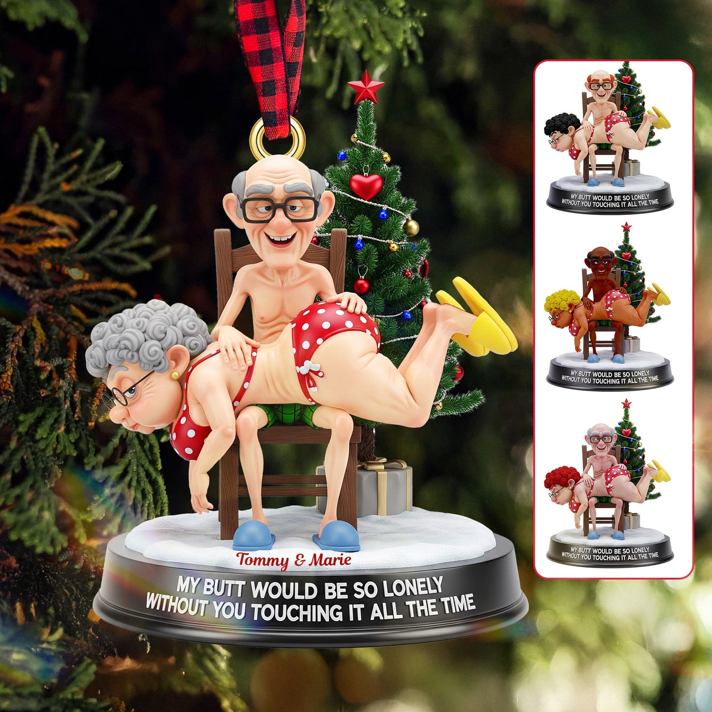 Personalized Gifts For Christmas, Funny Old Couple Acrylic Ornament