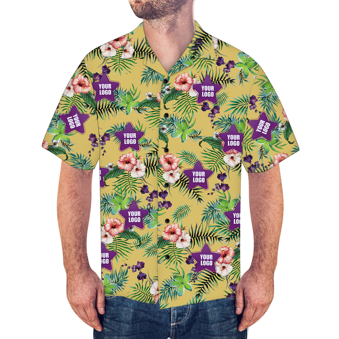 Business Logo Shirts, Custom Logo Shirt Men's Hawaiian Shirt