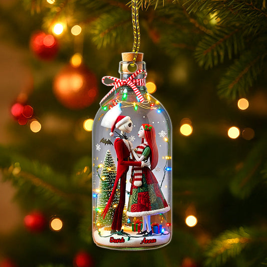 Skeleton Couple Christmas Ornament - Personalized Gifts For Couple
