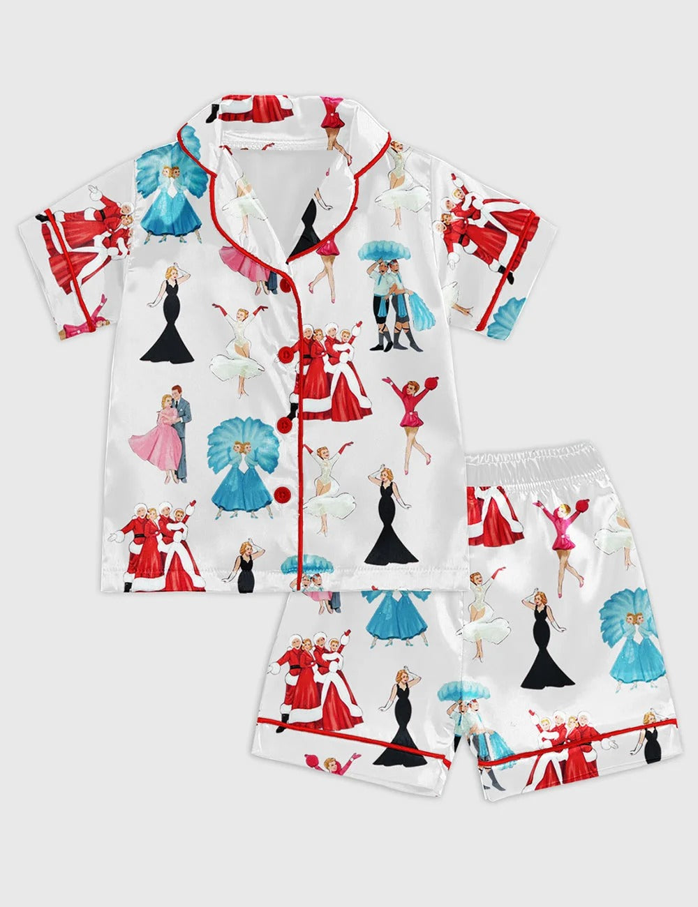 White Christmas Satin Pajama Set
