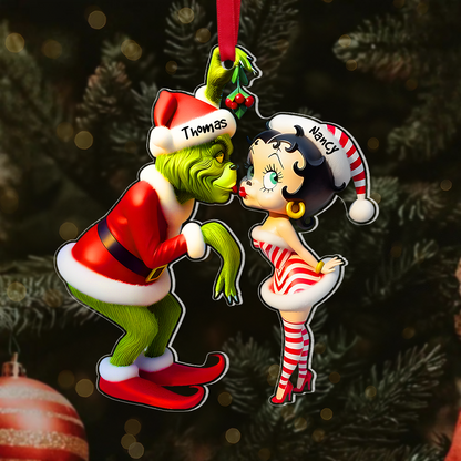 Personalized Gifts For Couple Christmas Ornament Kiss Under The Mistletoe