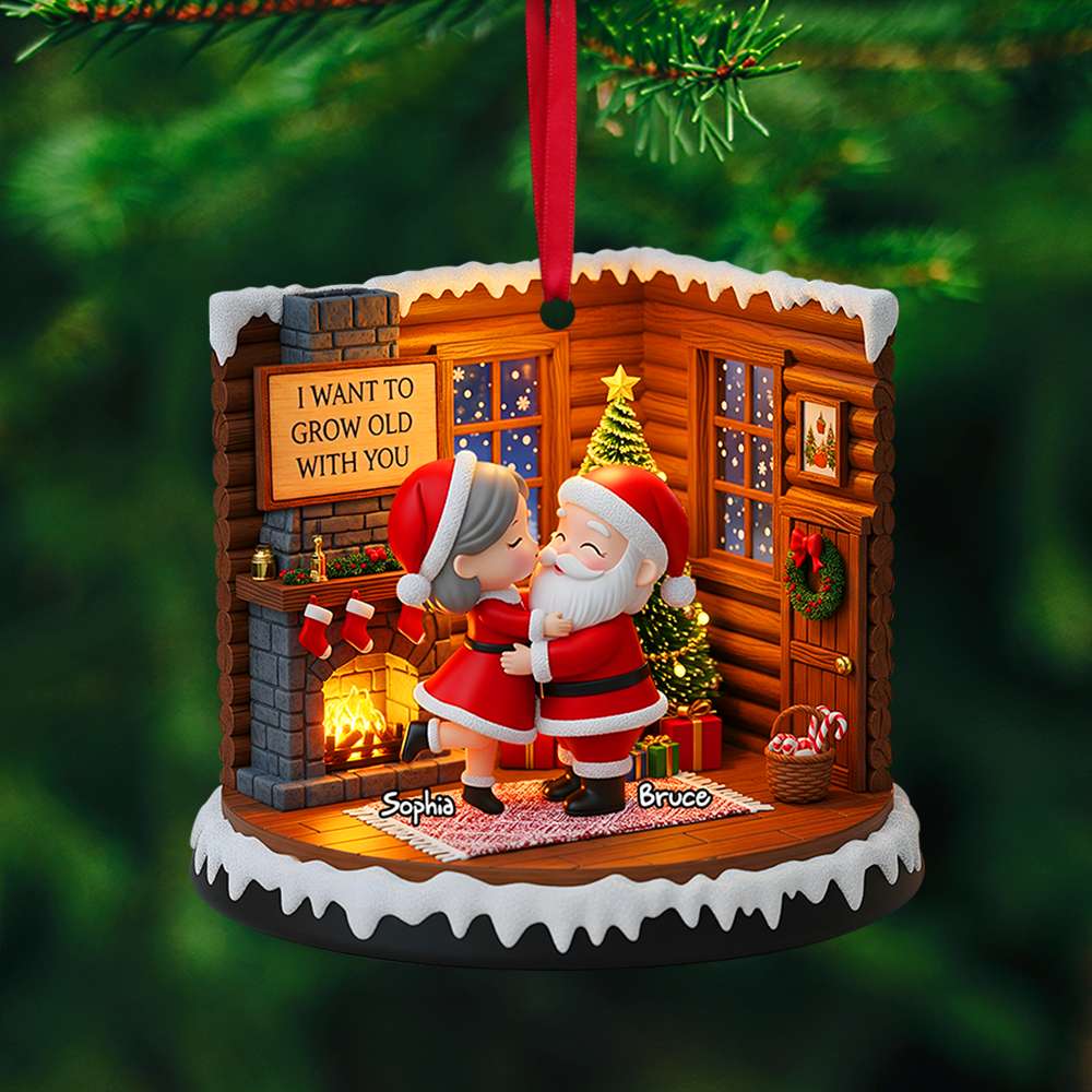 Santa Couple Christmas Ornament - Personalized Gifts For Couple