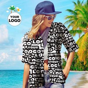 Custom Logo Shirt Women's Hawaiian Shirt Face Mash