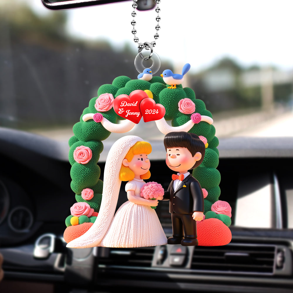 Personalized Gifts For Newlywed Couple Car Ornament
