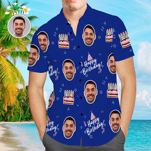 Custom Face Hawaiian Shirt All Over Print Men's Shirt Happy Birthday
