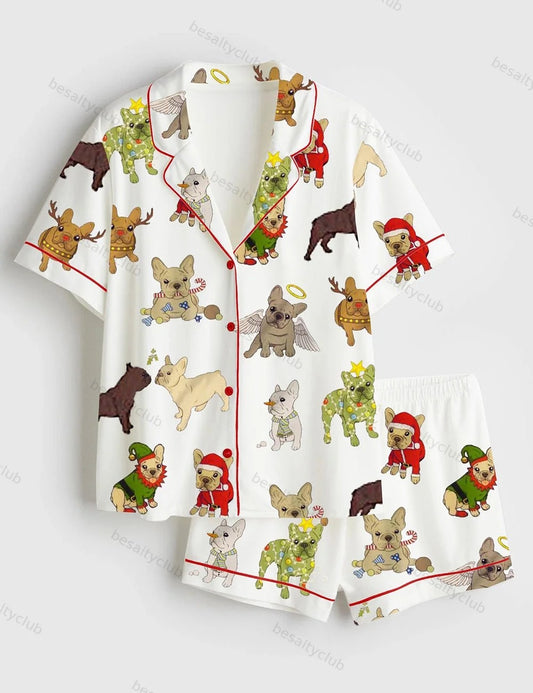 Christmas French Bulldog Pajama Set