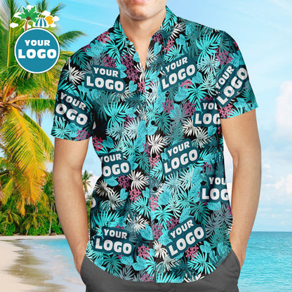 Lógó an Chustaim Léinte Haváís Duilleoga Samhraidh Dearadh Pearsantaithe Aloha Beach Shirt For Men
