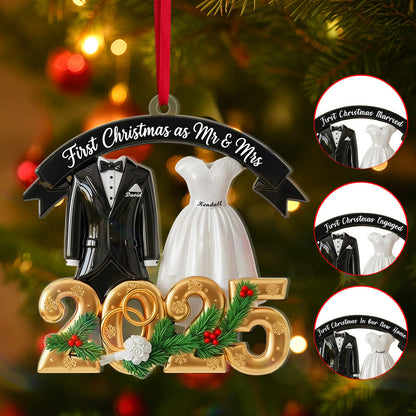 Christmas Couple Acrylic Ornament - Personalized Gift For Couple